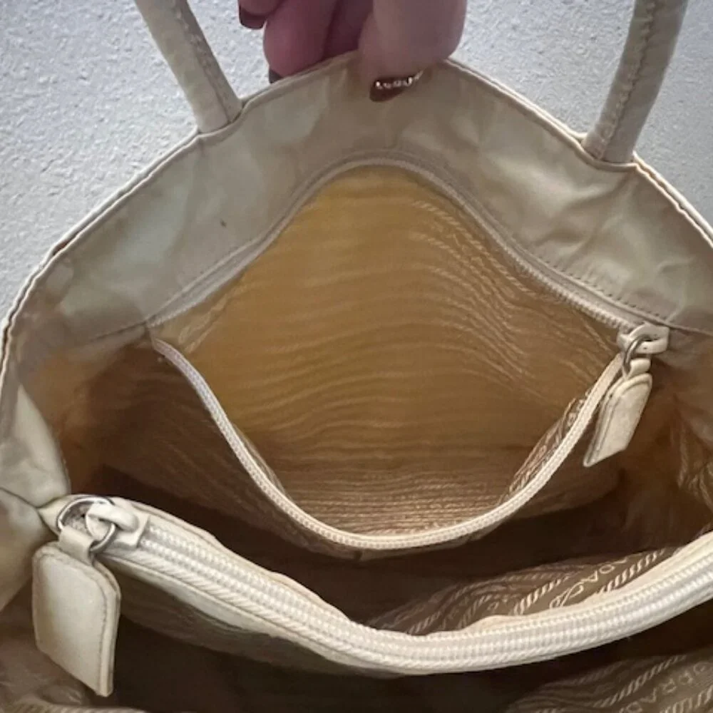 Prada Ivory Tessuto Nylon Top Handle Tote Bag - Picture 8 of 8